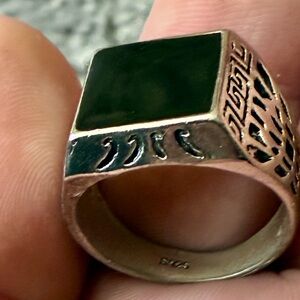 Men’s 925 obsidian Signet Ring